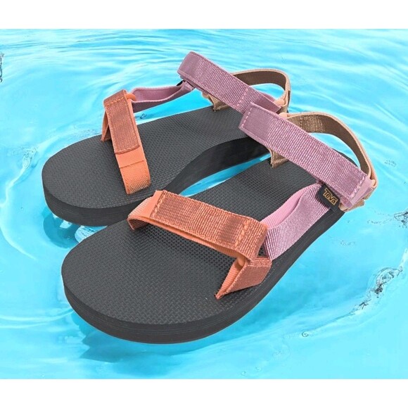 Teva Midform Universal Sandals Women's 9 Black Strappy Sport Pink Orange Black - Picture 1 of 10